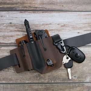 Leather Sheath for Leatherman Multitool Sheath EDC Pocket Organizer with Key Holder for Belt and Flashlight Outdoor Camping Tool