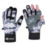 RUNCL Sport Winter Fishing Gloves 1Pair/Lot 3 Half-Finger Breathable Leather Gloves Neoprene & PU Fishing Equipment