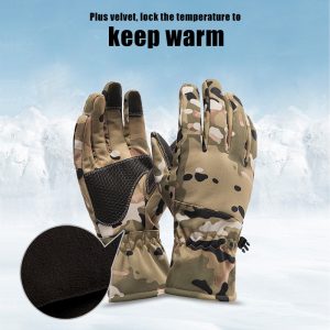Winter camouflage hunting gloves warm non-slip fishing gloves waterproof touch screen ski camping gloves