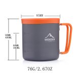 Widesea camping aluminum cup outdoor mug tourism tableware picnic cooking equipment tourist coffee drink trekking hiking
