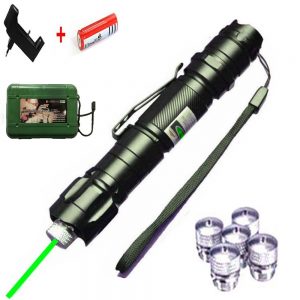 Hight Powerful Green Laser Pointer 1000m 5mw Green Dot Laser Pen 5pcs Cap Hunting Match With Lasers Sight Charger+18650 Battery