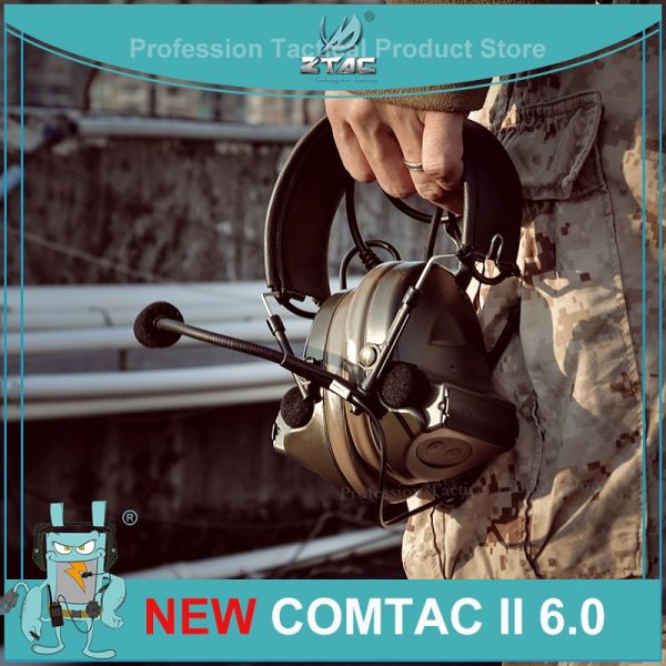 Z-TAC Tactical Headphones Peltor Comtac II 6th Circuit Board 2020 Version 2 Modes Tactical Headset For Walkie-talk Softair Z041