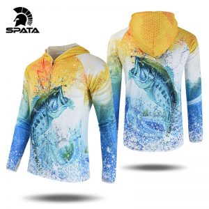 SPATA Fishing Clothes Clothing Anti UV Sun Protection long sleeve with Pockets Summer Breathable Moisture Wicking Fishing shirts