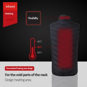 USB Infrared Heating Vest Euro Size s-4XL Men Autumn Winter Flexible Electric Thermal Cloth Waistcoat Fish Hiking Outdoor Cold