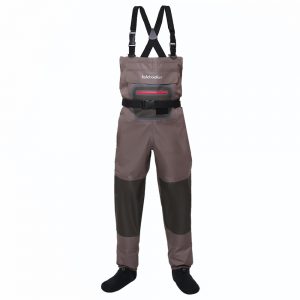 Brown Breathable Lightweight Fly Fishing Chest Waders Stocking Foot Wader for Men Women