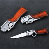 OOTDTY AK47 Gun Shaped Pocket Tactical Folding Blade Knife Survival Hunting Camping Pocket Knife With LED New (A)