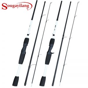 Sougayilang 3 Sections Carbon Fishing Rod Lure Wt:7-28g M Power Spinning/Casting Fishing Rod Travel Rod Fishing Tackle Pesca
