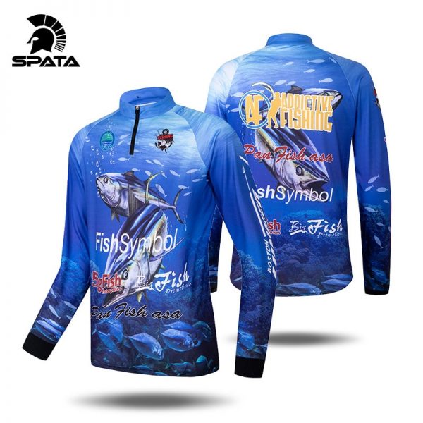 2020 New SPATA Fishing Shirts Men Long Sleeve Jerseys Outdoor Sport Fishing Clothing Sun UV Protection Quick Dry Fishing Clothes