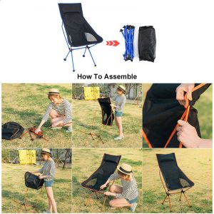Portable Camping Outdoor Seat Foldable Fishing Chair Lightweight Garden Ultralight Extended Hiking Seat BBQ BeachStool With Bag