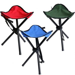 VIM Outdoor Portable Lightweight Camping Hiking Fishing Folding Picnic Garden BBQ Stool Tripod Three Feet Chair Tripod Seat D30