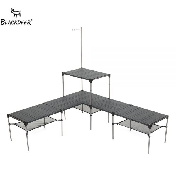 BLACKDEER Outdoor Camping Desk Aluminum Alloy Folding Table Portable Picnic Fishing Beer Table Lightweight Rain-Proof Detachable