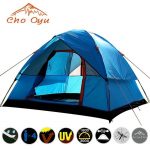 3-4 Person Windbreak Camping Tent Dual Layer Waterproof Anti UV Tourist Tents for Fishing Hiking Beach Travel 4 Season Tent