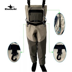 fishing waterproof Breathable Wear-resisting Fast drying fly wader hunting wading pants foot ELUANSHI brand