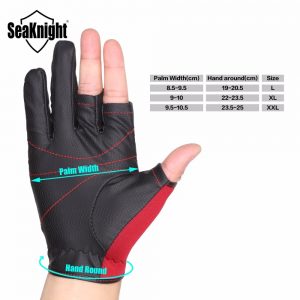 SeaKnight SK03 Sport Winter Fishing Gloves 1Pair/Lot 3 Half-Finger Breathable Leather Gloves Neoprene & PU Fishing Equipment