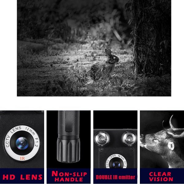 High definition infrared night vision system dual perspective non thermal imager digital screen hand held real night vision