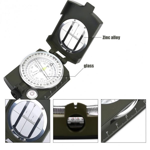 Camping Survival Compass Military Sighting Luminous Lensatic Waterproof Compass Geological Digital Compass Outdoor Equipment