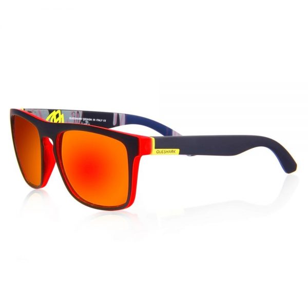 QUESHARK Men Hiking Sunglasses Polarized Sport Glasses Shockingly Colors Sun Glasses Outdoor Driving Fishing Eyewear With Box