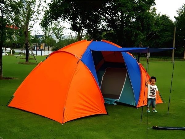 5-8 Person Large Camping Tent Double Layer Waterproof Two Bedrooms Travel Tent for Family Party Travel Fishing 420x220x175CM