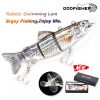 Robotic Swimming Lures Fishing Auto Electric Lure Bait Wobblers For 4-Segement Swimbait USB Rechargeable Flashing LED light