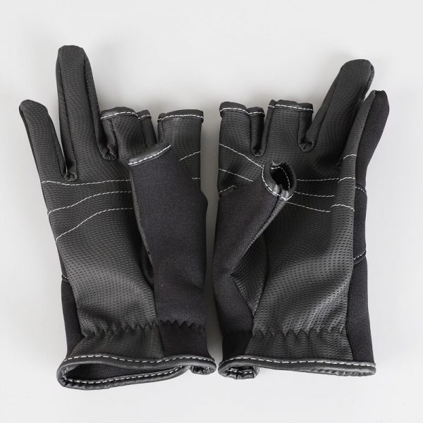 ABU Garcia leather fishing gloves three figner High-quality fabrics Comfort Anti-Slip Outdoor Fishing fingerless gloves 1 Pair