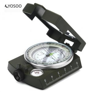 Camping Riding Boating Intsun Retro Compass Portable Military Compass Fluorescent Glow Survival Gear Compass Outdoor Navigation Compass Tools for Hiking Boy Scout Hunting 