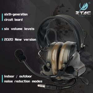 Z-TAC Tactical Headphones Peltor Active Noise Reduction Two Modes 2020 Version Tactical Headset For Walkie-talkie Softair