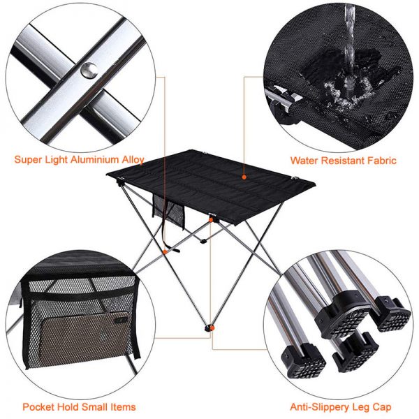 Portable Foldable Table Outdoor Camping Ultralight Aluminum Table BBQ Picnic 6061 Hiking Desk Fishing Ultra Light Folding Desk