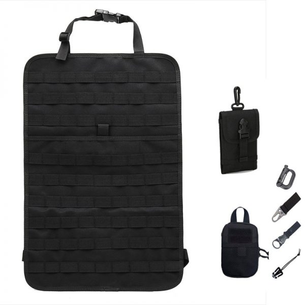 Car Back Seat Organizer Tactical Accessories Army Molle Pouch Storage Bag Military Outdoor Self-driving Hunting Seat Cover Bag