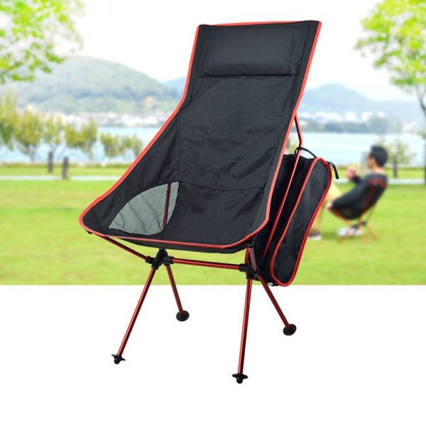 New 7075 Moon Fishing Chair Recliner Lightweight Outdoor Folding Foldable Chair Fishing Chair Longer and Larger with Pillow