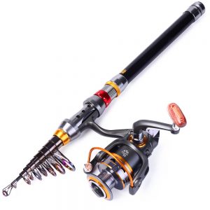 Sougayilang 1.8-3.6m Telescopic Fishing Rod and 11BB Fishing Reel Wheel Portable Travel Fishing Rod Spinning Fishing Rod Combo